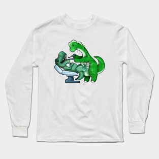 TREX at Brachiosaurus dentist Long Sleeve T-Shirt